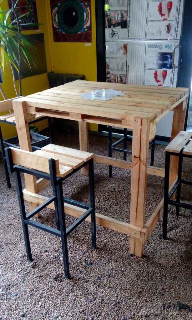 table bistro en palettes