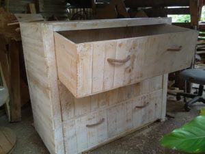 Lire la suite à propos de l’article Commode en palettes et armoire