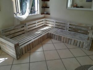 Sofa en L en palettes